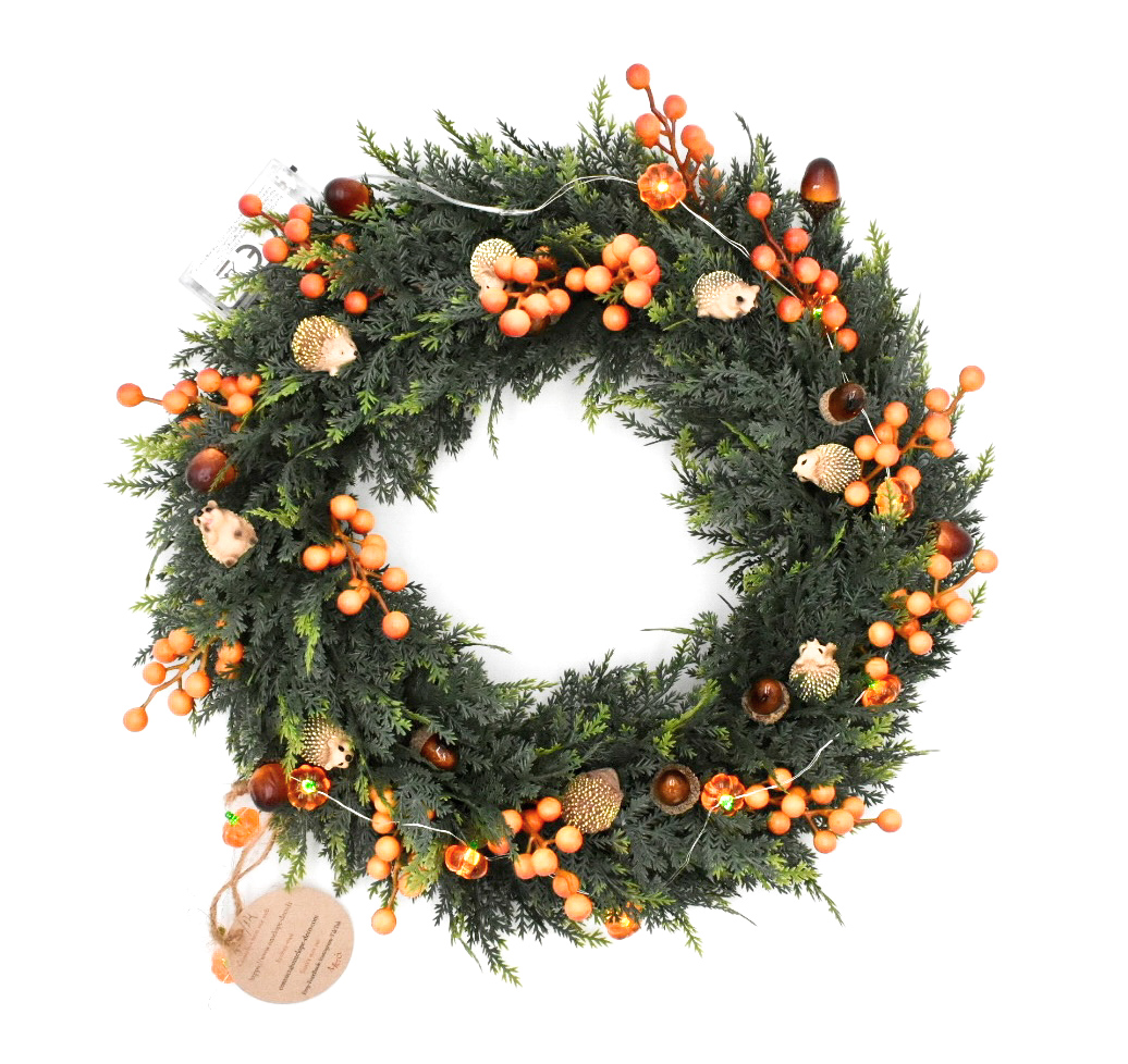 couronne automnale verte