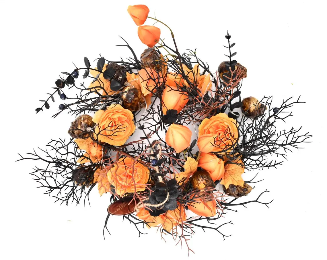 Couronne automnale orange